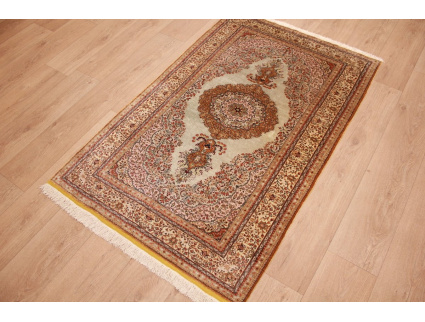 Turkish silk carpet Kayseri 152x98 cm Silver