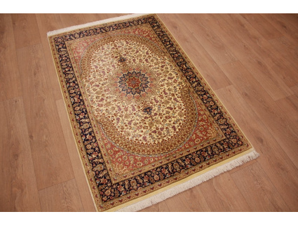 Persian carpet Gom pure Silk rug 151x98 cm Beige