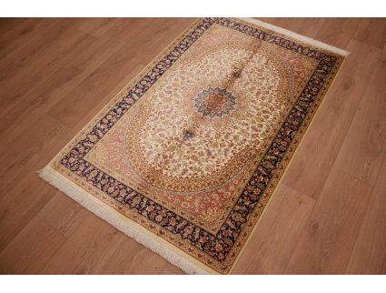 Persian carpet Gom pure Silk rug 151x98 cm Beige