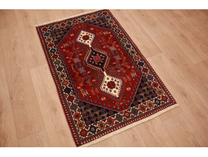 Persian carpet Yalameh pure wool 129x82 cm Red