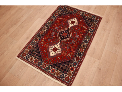 Persian carpet Yalameh pure wool 129x82 cm Red