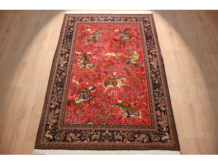 Perserteppich Ghom Orient Teppich 212x138 cm Rot