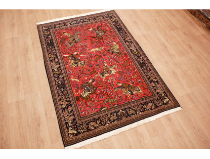 Fine Persian carpet  Ghom Wool 212x138 cm Red