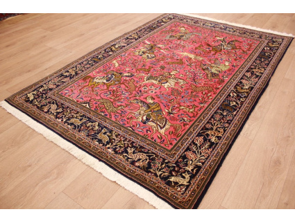 Fine Persian carpet  Ghom Wool 212x138 cm Red