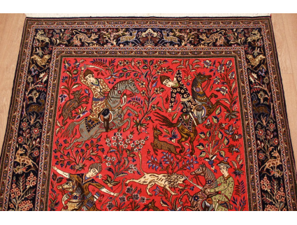 Fine Persian carpet  Ghom Wool 212x138 cm Red