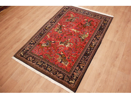 Fine Persian carpet  Ghom Wool 212x138 cm Red