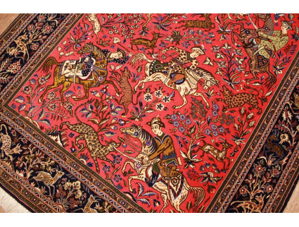 Fine Persian carpet  Ghom Wool 212x138 cm Red