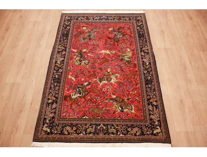 Perserteppich Ghom Orient Teppich 212x138 cm Rot