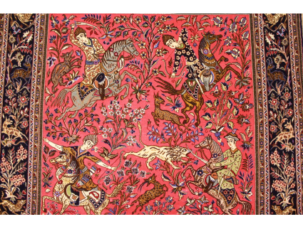 Fine Persian carpet  Ghom Wool 212x138 cm Red