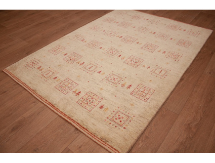 Persian carpet Gabbeh Loribaf pure wool171x124 cm Light Beige