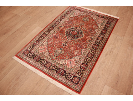 Silk Persian carpet Qum 114x75 cm Red