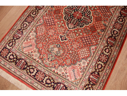 Silk Persian carpet Qum 114x75 cm Red