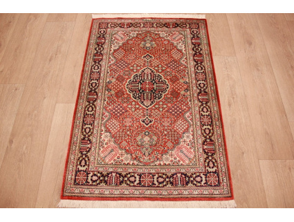 Silk Persian carpet Qum 114x75 cm Red