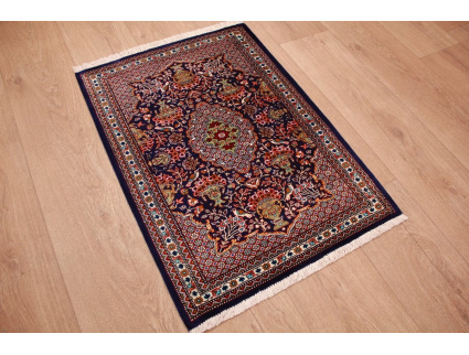 Persian carpet  Gom pure Silk rug 76x58 cm Blau