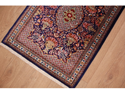 Persian carpet  Gom pure Silk rug 76x58 cm Blau