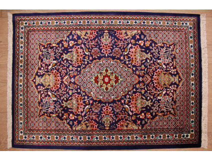 Persian carpet  Gom pure Silk rug 76x58 cm Blau