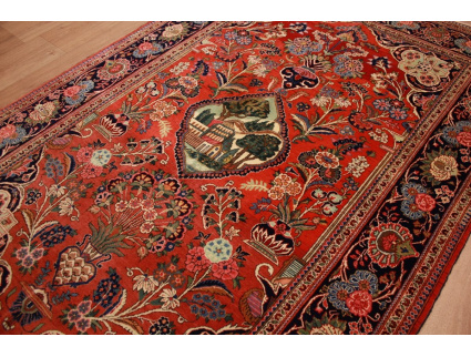 Semi antic Persian carpet  Kashan 203x134 cm