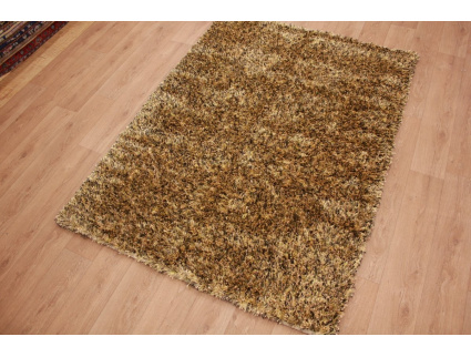 Oriental carpet Shaggy ca. 225x160 cm Black / Gold