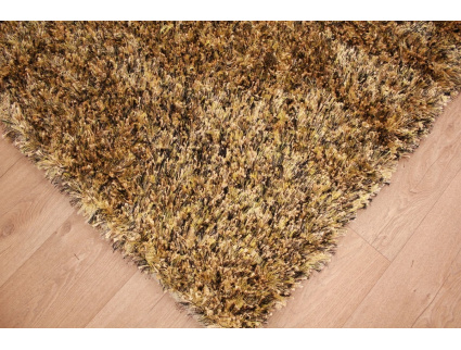 Oriental carpet Shaggy ca. 225x160 cm Black / Gold