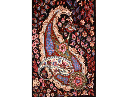 Persian carpet Ghom with Silk 85x60 cm Ilam