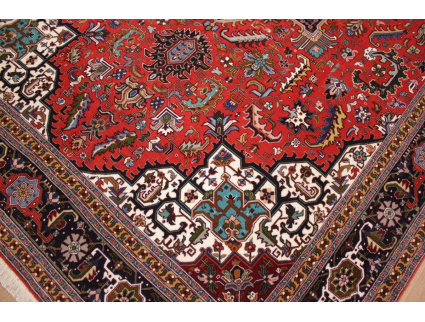 Persian carpet Tabriz with Silk 312x204 cm Red