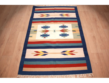 Oriental Kilim Wool 180x117 cm Blau modern