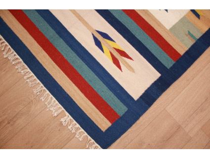 Oriental Kilim Wool 180x117 cm Blau modern