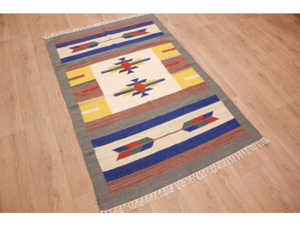 Oriental Kilim Wool 185x117 cm Blau modern