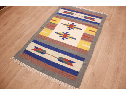 Oriental Kilim Wool 185x117 cm Blau modern