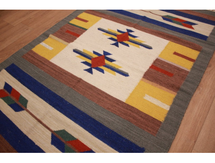 Oriental Kilim Wool 185x117 cm Blau modern