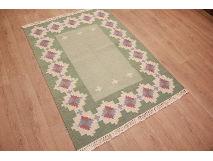 Oriental Kilim Wool 175x125 cm Green modern