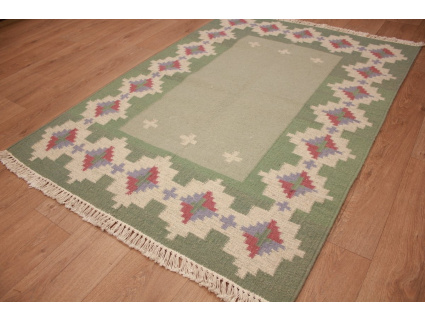 Oriental Kilim Wool 175x125 cm Green modern