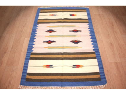 Oriental Kilim Wool 186x120 cm Blau modern