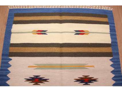 Oriental Kilim Wool 186x120 cm Blau modern