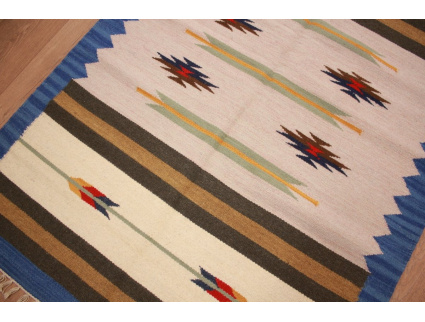 Oriental Kilim Wool 186x120 cm Blau modern