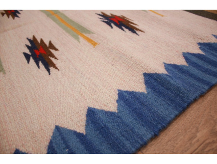 Oriental Kilim Wool 186x120 cm Blau modern