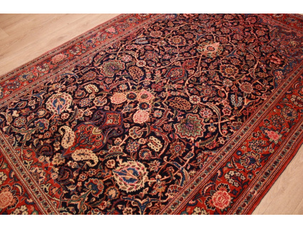 antique Persian carpet  Kashan  wool Rug 215x135 cm