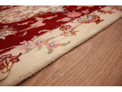 Persian carpet Tabriz with Silk 97x57 cm Red