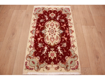 Persian carpet Tabriz with Silk 97x57 cm Red