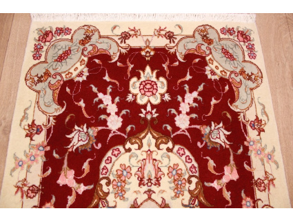 Persian carpet Tabriz with Silk 85x61 cm Red