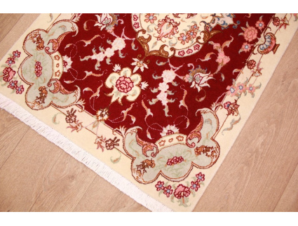 Persian carpet Tabriz with Silk 85x61 cm Red