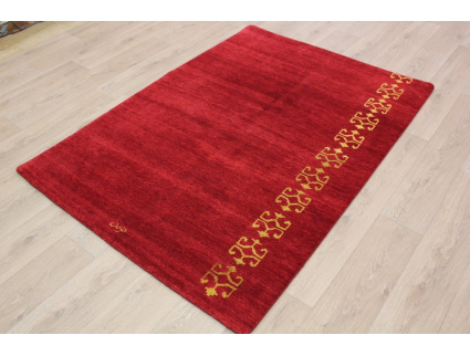 Hand-knotted carpet Lori virgin wool & silk 201x140 cm