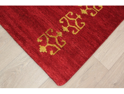 Hand-knotted carpet Lori virgin wool & silk 201x140 cm