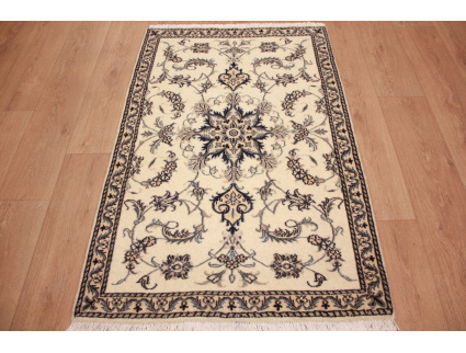 Persian carpet Nain 135x90 cm Oriental carpet Beige