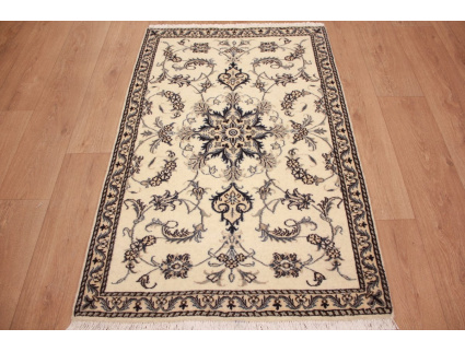 Persian carpet Nain 135x90 cm Oriental carpet Beige