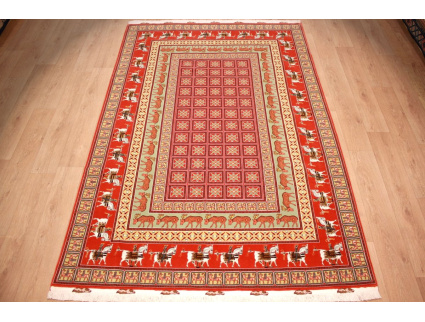 Persian carpet Tabriz with Silk Pazyryk Rug 298x200 cm