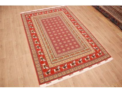 Persian carpet Tabriz with Silk Pazyryk Rug 298x200 cm