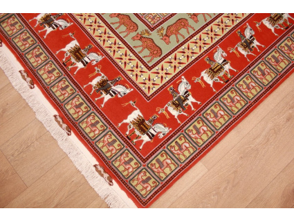 Persian carpet Tabriz with Silk Pazyryk Rug 298x200 cm