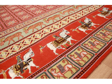 Persian carpet Tabriz with Silk Pazyryk Rug 298x200 cm