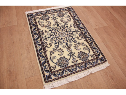 Oriental carpet Persian carpet Nain  88x60 cm Beige